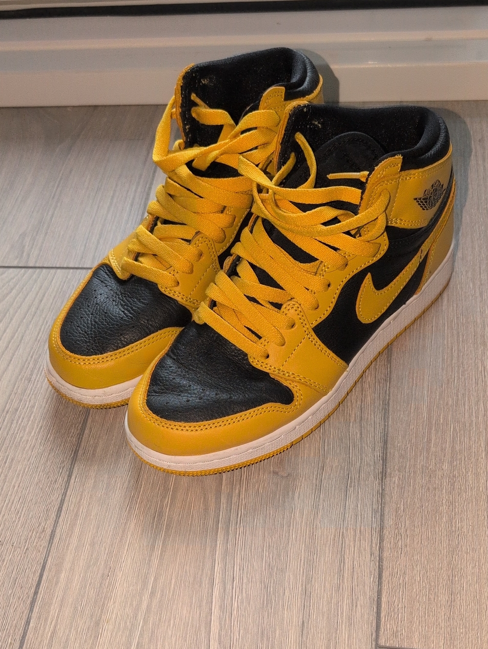Nike Black and Yellow High-Top Sneakers